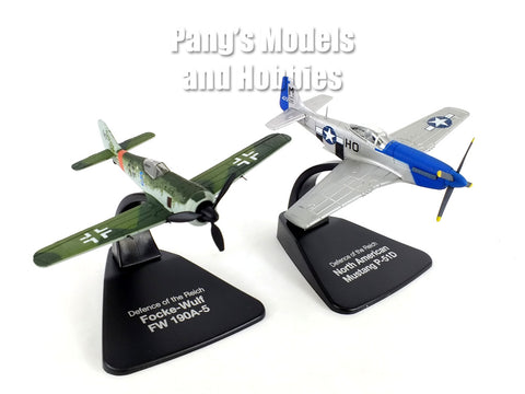 Set of Two - P-51 Mustang vs Fw-190 "Defense of the Reich, 1944-45"  1/72 Scale Diecast Metal Model by Atlas