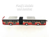 11.5 Inch Articulated Bus - Lights and Sounds - Red - 1/62 Scale with Light and Sound Diecast Model