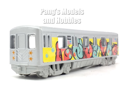 7 Inch New York City Subway Train - Balloon Text Graffiti - 1/128 Scale Diecast Model - Shing Fat