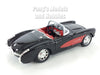 1957 Chevrolet Corvette - BLACK - 1/24 Diecast Metal Model by Welly