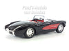 1957 Chevrolet Corvette - BLACK - 1/24 Diecast Metal Model by Welly