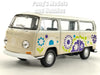 Volkswagen -VW T2 Type 2 1967 Bus - Flower - White - 1/38 Scale Diecast Model by Welly