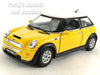 Mini Cooper S 1/28 Scale Diecast Metal Model by Kinsmart - Yellow