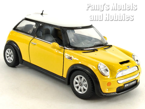 Mini Cooper S 1/28 Scale Diecast Metal Model by Kinsmart - Yellow