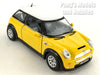 Mini Cooper S 1/28 Scale Diecast Metal Model by Kinsmart - Yellow