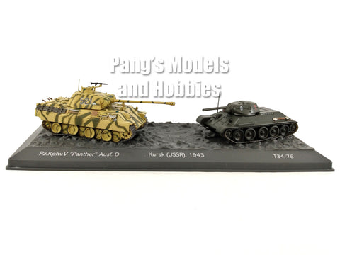 Panther vs T-34 SET of 2 - Battle of Kursk 1943  1/72 Scale Diecast Model by Salvat