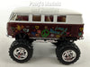 Volkswagen -VW T1 (Type 2) "Peace and Love" Bus - Off Road - Brown - 1/32 Scale Diecast & Plastic Model by Kinsmart