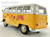 Volkswagen (VW) T1 Type-2 Bus 1962 - Peace & Love - Yellow - 1/24 Diecast Metal Model by Welly