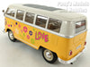 Volkswagen (VW) T1 Type-2 Bus 1962 - Peace & Love - Yellow - 1/24 Diecast Metal Model by Welly