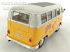 Volkswagen (VW) T1 Type-2 Bus 1962 - Peace & Love - Yellow - 1/24 Diecast Metal Model by Welly