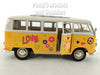 Volkswagen (VW) T1 Type-2 Bus 1962 - Peace & Love - Yellow - 1/24 Diecast Metal Model by Welly