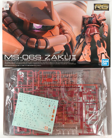 MS-06S Zaku II RG #02 - Char Aznable's Custom Mobile Suit - Mobile Suit Gundam 1/144 Scale Plastic Model Kit (Assembly Required) by Bandai (Copy)