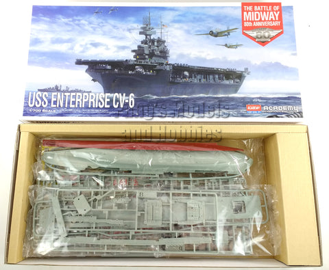 Carrier USS Enterprise CV-6 "Battle of Midway" US NAVY 1/700 Scale Plastic Model Kit - ASSEMBLY REQUIRED - by Academy