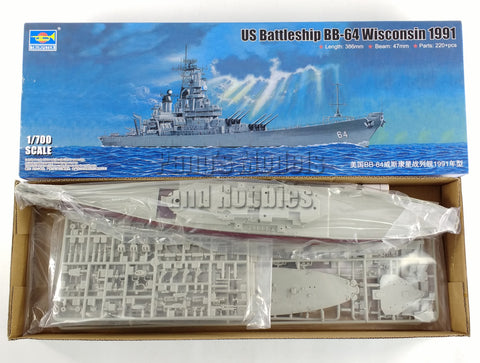 Battleship USS Wisconsin BB-64 US NAVY 1/700 Scale Plastic Model Kit - ASSEMBLY REQUIRED - by Trumpeter