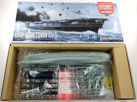 Carrier USS Yorktown CV-5 "Midway" 1/700 Scale Plastic Model Kit - ASSEMBLY REQUIRED - by Academy