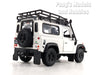 Land Rover Defender with Roof Rack and Snorkel Kit - White - 1/24 Scale Diecast Car Model by Welly