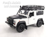 Land Rover Defender with Roof Rack and Snorkel Kit - White - 1/24 Scale Diecast Car Model by Welly