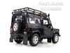 Land Rover Defender with Roof Rack and Snorkel Kit - Black - 1/24 Scale Diecast Car Model by Welly