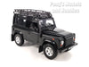 Land Rover Defender with Roof Rack and Snorkel Kit - Black - 1/24 Scale Diecast Car Model by Welly