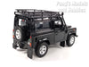 Land Rover Defender with Roof Rack and Snorkel Kit - Black - 1/24 Scale Diecast Car Model by Welly