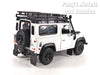 Land Rover Defender with Roof Rack and Snorkel Kit - White - 1/24 Scale Diecast Car Model by Welly