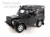 Land Rover Defender with Roof Rack and Snorkel Kit - Black - 1/24 Scale Diecast Car Model by Welly