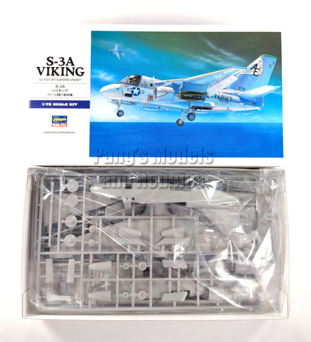 S-3 S-3A Viking Anti-Submarine Aircraft US NAVY 1/72 Scale Plastic Model Kit (Assembly Required) by Hasegawa