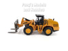 8 Inch Construction Vehicle - Wheel Loader with Pallet Fork 1/48 Scale Diecast & Plastic Model