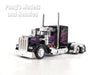 Kenworth W900 Extended Cab Truck with Custom Paint Job - BLACK - 1/43 Scale Model by NewRay