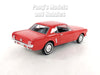 1964 1/2 Ford Mustang - RED - 1/24 Diecast Metal Model by Welly