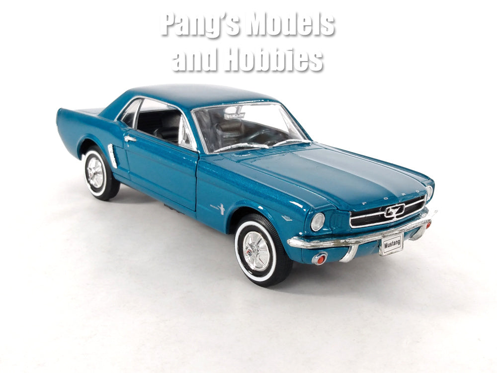 1964 1/2 Ford Mustang Coupe - AQUA BLUE - GREEN - 1/24 Diecast Metal Model by Welly