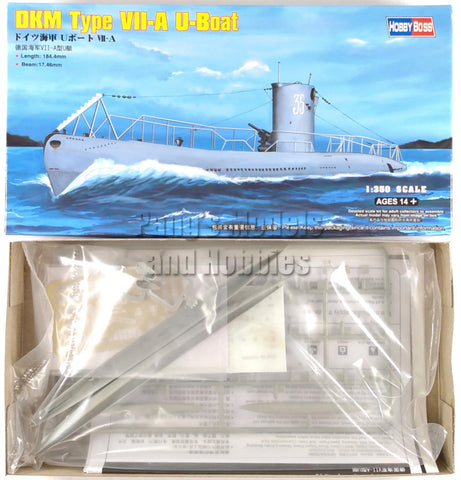 Type VII VII-A U-Boat Submarine DKM German Navy - 1/350 Scale Model Kit Assembly Needed - HobbyBoss