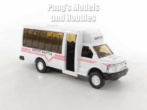 4.75 inch Mini Charter Tour Airport Bus Van Limo - White - 1/48 Scale Diecast Model 1/48 Scale Diecast Model