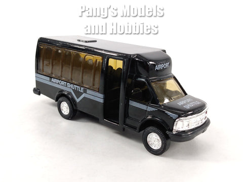 4.75 inch Mini Charter Tour Airport Bus Van Limo - Black - 1/48 Scale Diecast Model 1/48 Scale Diecast Model