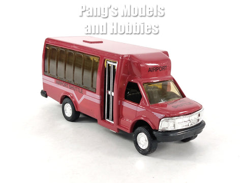 4.75 inch Mini Charter Tour Airport Bus Van Limo - RED - 1/48 Scale Diecast Model 1/48 Scale Diecast Model