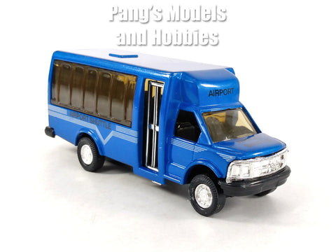 4.75 inch Mini Charter Tour Airport Bus Van Limo - BLUE - 1/48 Scale Diecast Model 1/48 Scale Diecast Model