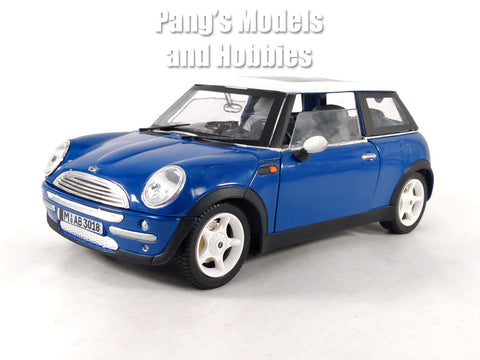 2001 Mini Cooper Mini Hatch - BLUE - 1/18 Diecast Metal Model by Smart Toys