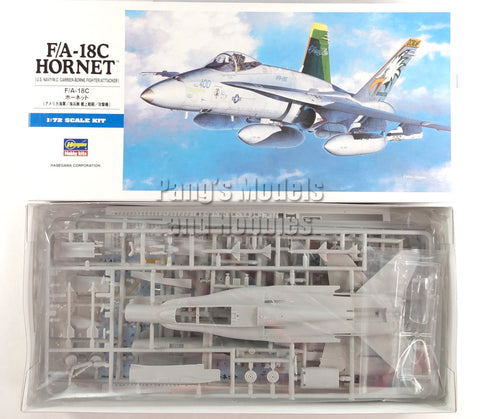 F/A-18 F/A-18C Hornet US NAVY - US MARINES 1/72 Scale Plastic Model Kit (Assembly Required) by Hasegawa