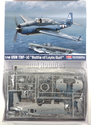 Grumman TBF TBF-1c Avenger Torpedo Bomber "Battle of Leyte Gulf" - US NAVY 1/48 Scale Plastic Model Kit (Assembly Required) by Academy