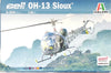 Bell H-13 OH-13 Sioux Helicopter "MASH" US ARMY 1/48 Scale Plastic Model Kit (Assembly Required) by Italeri