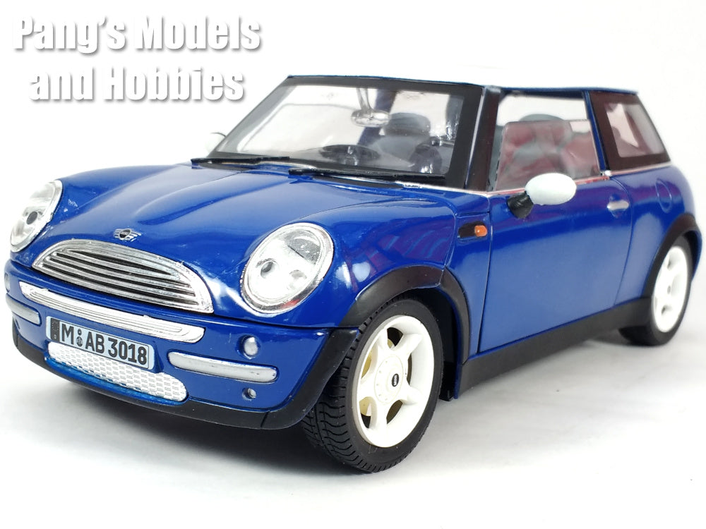 2001 Mini Cooper Mini Hatch w/ Moonroof - BLUE - 1/18 Diecast Metal Model by Smart Toys