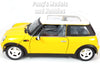 2001 Mini Cooper Mini Hatch w/ Moonroof - YELLOW - 1/18 Diecast Metal Model by Smart Toys