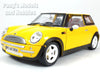 2001 Mini Cooper Mini Hatch w/ Moonroof - YELLOW - 1/18 Diecast Metal Model by Smart Toys