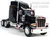 Peterbilt 379 Extended Cab Truck - BLACK - 1/32 Scale Diecast Metal and Plastic Model by Welly