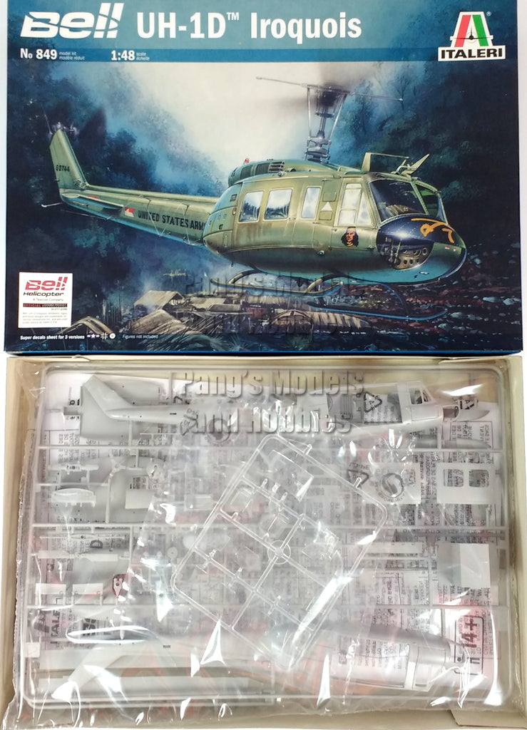 Bell UH-1 UH-1D Iroquois Huey Helicopter - US ARMY 1/48 Scale Plastic Model Kit (Assembly Required) by Italeri
