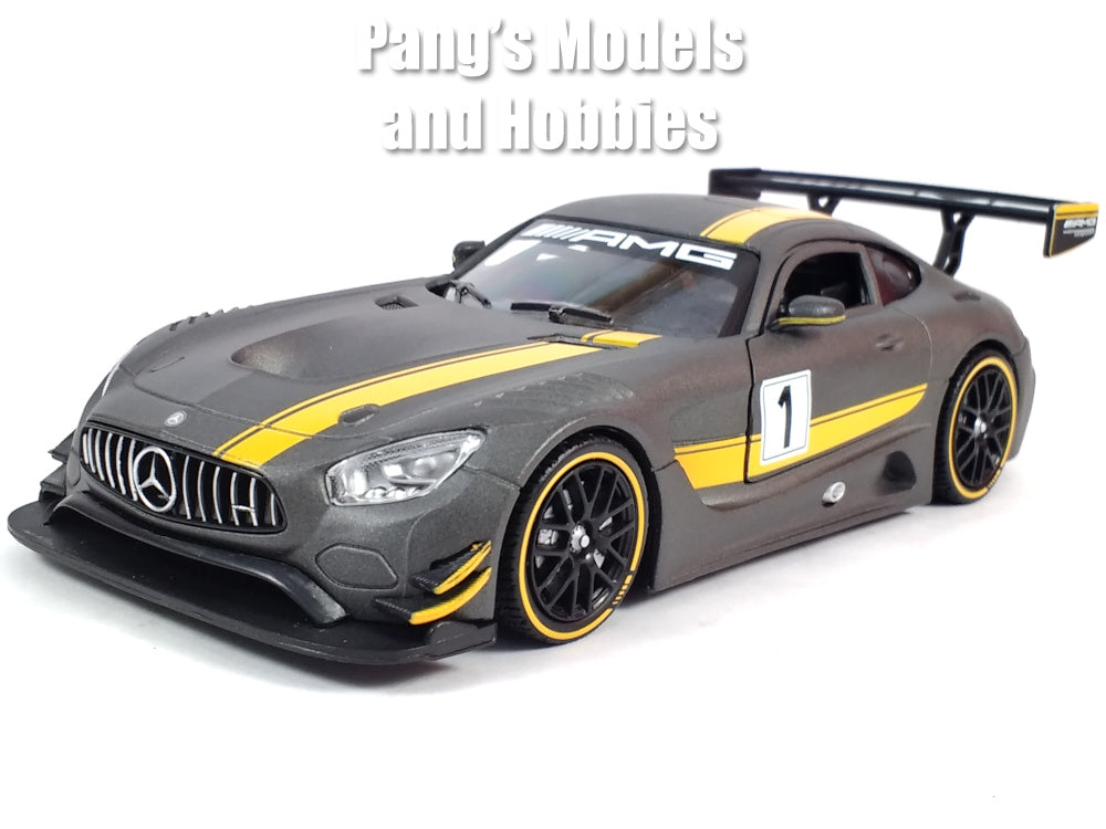2016 Mercedes-AMG GT3 - Gray - GT Racing 1/24 Scale Diecast Metal Model by Motormax