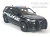 4.75 Inch 2023 Ford Explorer Police Interceptor - BLACK - 1/42 Scale Diecast Model by Welly
