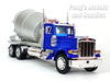 Peterbilt 379 Cement Concrete Mixer Truck - BLUE - 1/32 Scale Diecast Metal and Plastic Model by Welly