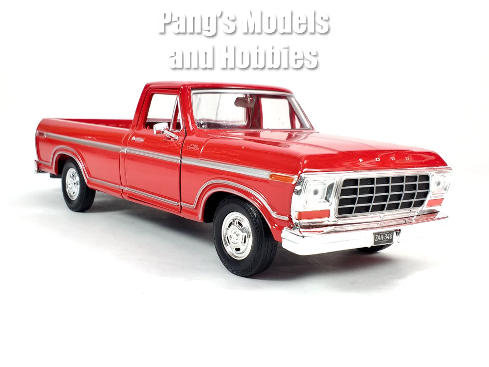 1977 Ford F-150 Customs Pickup Truck - RED - 1/24 Diecast Metal Model by Showcasts - Motormax