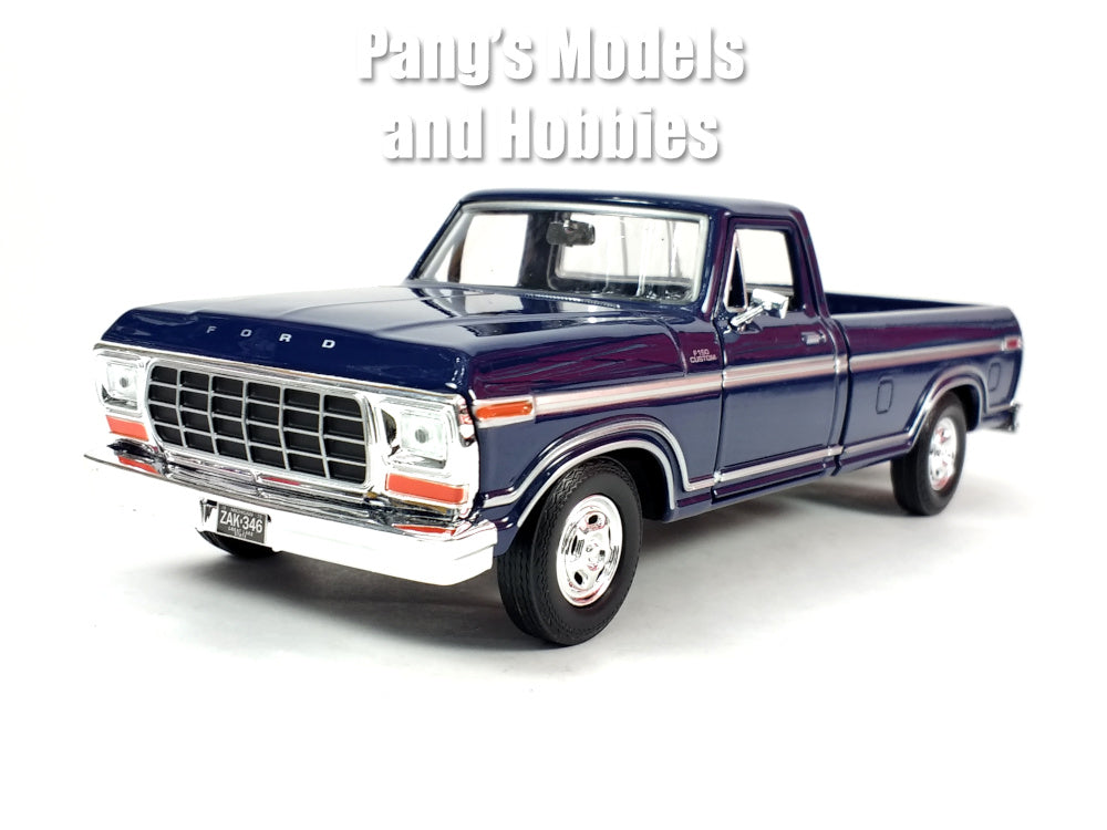 1977 Ford F-150 Customs Pickup Truck - BLUE - 1/24 Diecast Metal Model by Showcasts - Motormax